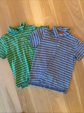 Mini Boden Bundle - Striped Polo Set in Green & Blue